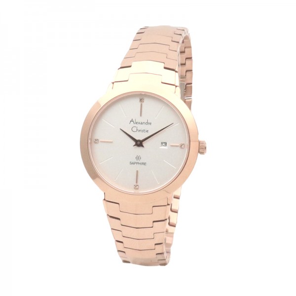 Alexandre Christie AC 8568 Rosegold White Lady Sapphire